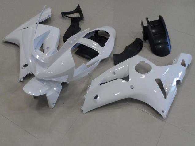 White 03-04 ZX6R Motorcycle Fairings