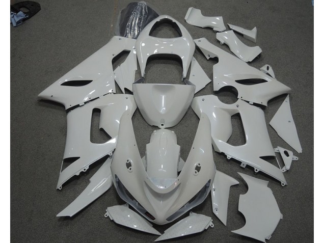 White 05-06 ZX6R Motorcycle Fairings White 05-06 ZX6R Motorcycle Fairings