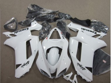White 07-08 ZX6R Motorcycle Fairings