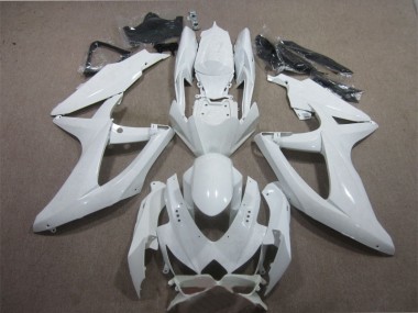 White 08-10 GSXR 600 Motorcycle Fairings