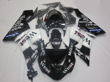 White Black 05-06 ZX6R Motorcycle Fairing