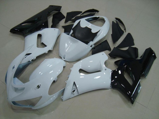 White Black 05-06 ZX6R Motorcycle Fairings White Black 05-06 ZX6R Motorcycle Fairings