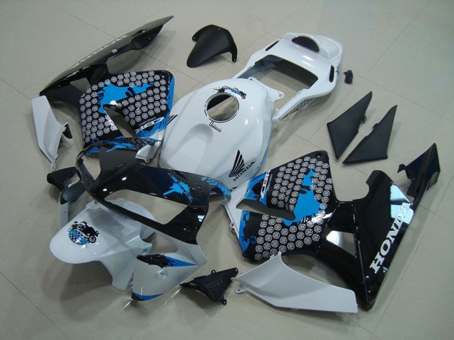 White Black Blue 03-04 CBR600RR Motorcycle Fairings