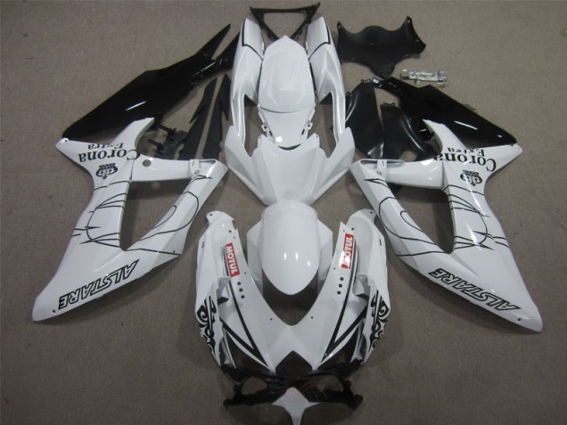 White Black Corona Extra Motul 08-10 GSXR 600 Motorcycle Fairings White Black Corona Extra Motul 08-10 GSXR 600 Motorcycle Fairings