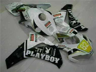 White Black Playboy 08-11 CBR1000RR Motorcycle Fairings