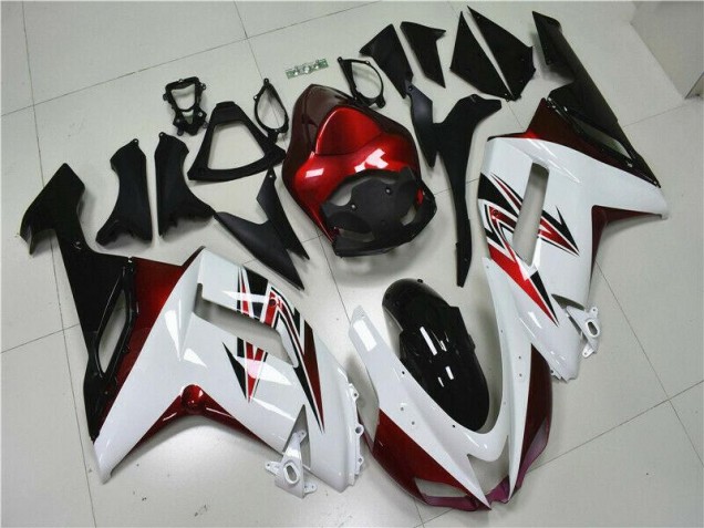 White Black Red 07-08 ZX6R Motorcycle Fairings White Black Red 07-08 ZX6R Motorcycle Fairings