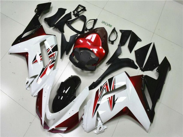 White Black Red 07-08 ZX6R Motorcycle Fairings White Black Red 07-08 ZX6R Motorcycle Fairings