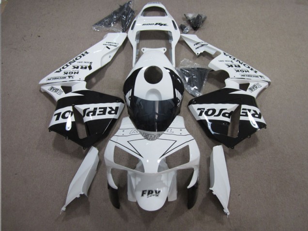 White Black Repsol 03-04 CBR600RR Motorcycle Fairings White Black Repsol 03-04 CBR600RR Motorcycle Fairings