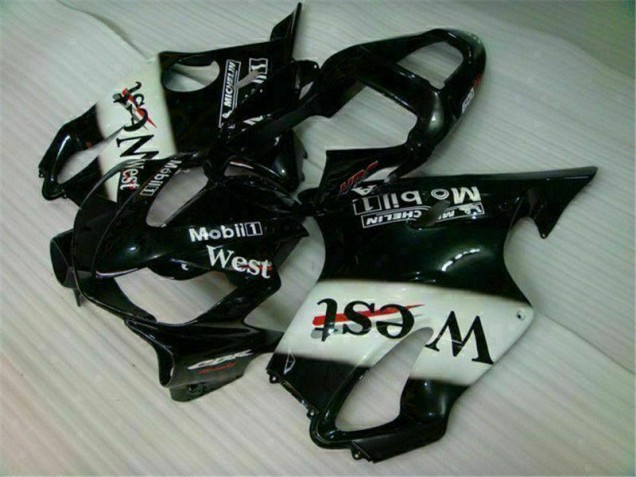 White Black West 01-03 CBR600 F4i Motorcycle Fairings