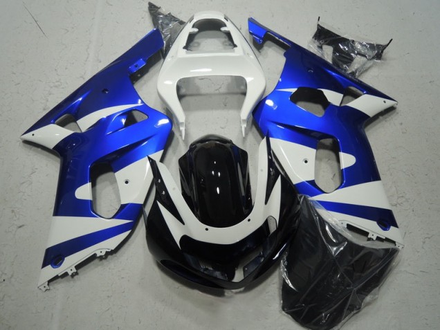 White Blue 01-03 GSXR 600 Motorcycle Fairings