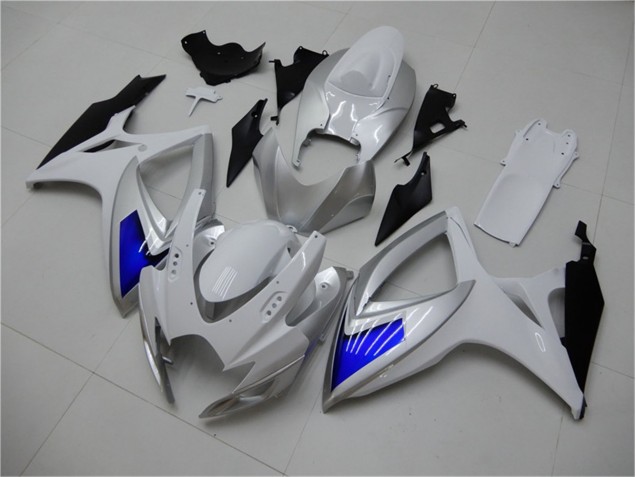 White Blue 06-07 GSXR 600/750 Motorcycle Fairing