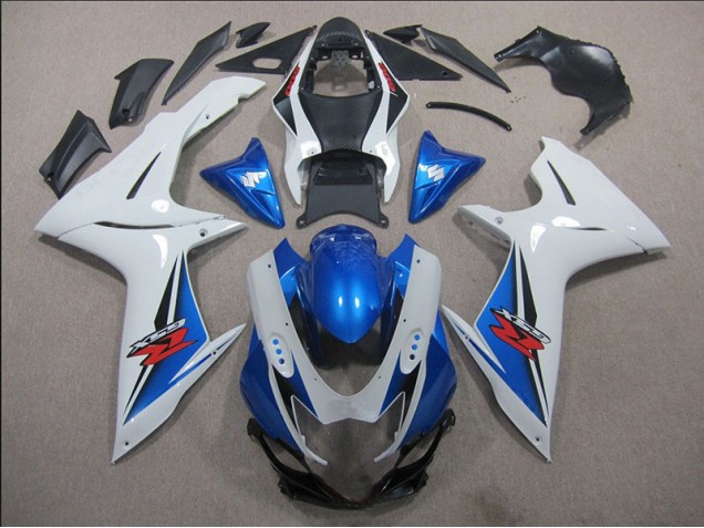 White Blue 11-21 GSXR 600 Motorcycle Fairings
