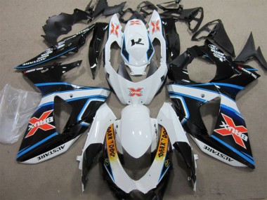 White Blue Brux Dark Dog 09-16 GSXR 1000 Motorcycle Fairings