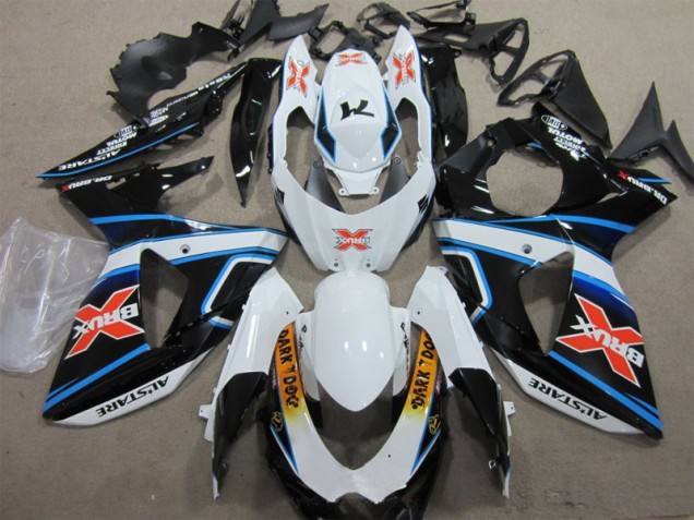 White Blue Brux Dark Dog 09-16 GSXR 1000 Motorcycle Fairings White Blue Brux Dark Dog 09-16 GSXR 1000 Motorcycle Fairings