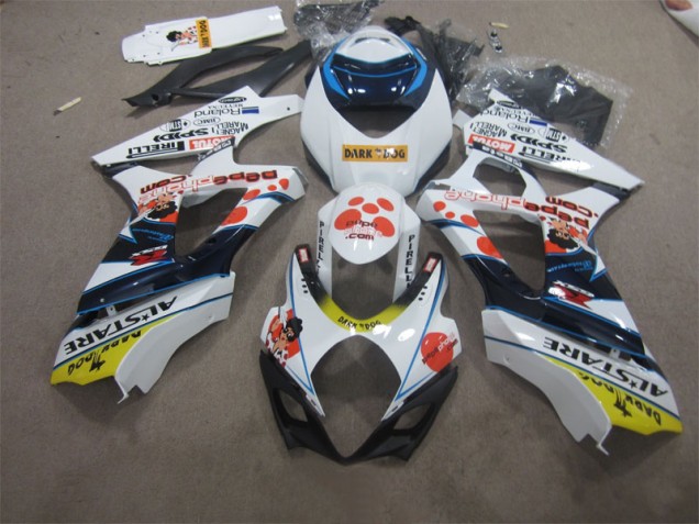 White Blue Dark Dog 07-08 GSXR 1000 Motorcycle Fairings White Blue Dark Dog 07-08 GSXR 1000 Motorcycle Fairings