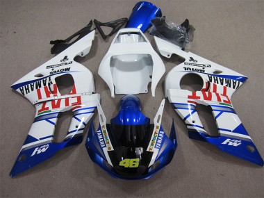 White Blue Fiat 46 98-02 YZF R6 Motorcycle Fairings