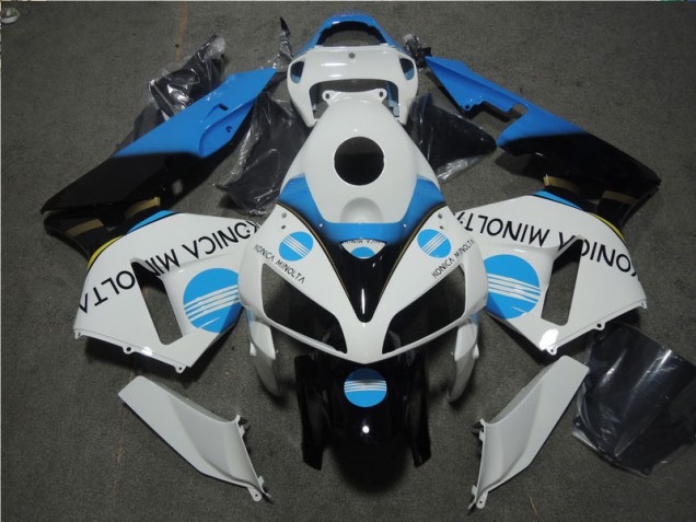 White Blue Konica Minolta 05-06 CBR600RR Motorcycle Fairing White Blue Konica Minolta 05-06 CBR600RR Motorcycle Fairing