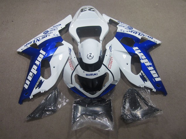 White Blue Motul 01-03 GSXR 600 Motorcycle Fairing White Blue Motul 01-03 GSXR 600 Motorcycle Fairing