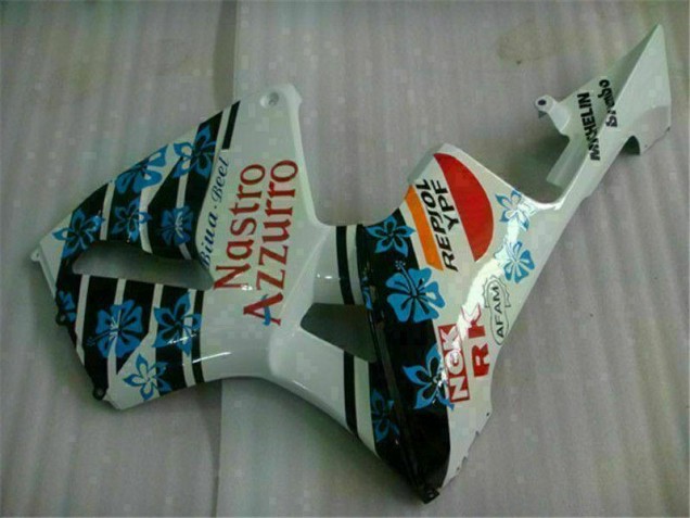 White Blue Nastro Azzurro 46 05-06 CBR600RR Motorcycle Fairing White Blue Nastro Azzurro 46 05-06 CBR600RR Motorcycle Fairing