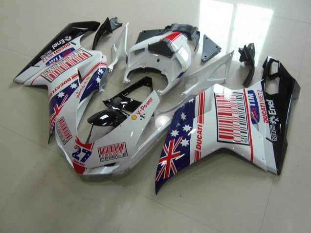 White Blue Red 07-14 Ducati 848 1098 1198 Motorcycle Fairings White Blue Red 07-14 Ducati 848 1098 1198 Motorcycle Fairings
