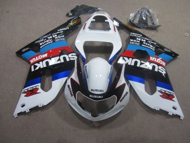 White Blue Red Motul 01-03 GSXR 750 Motorcycle Fairings