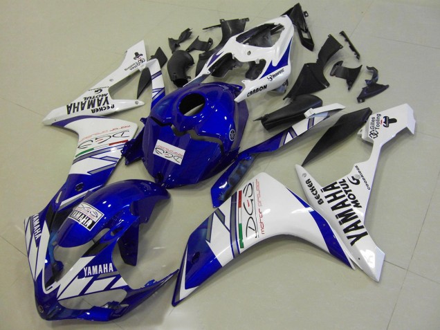 White Blue Tri Colour 07-08 YZF R1 Motorcycle Fairings