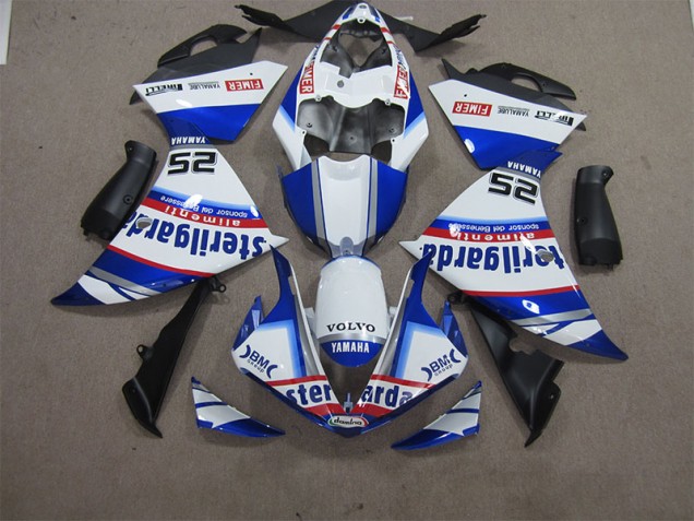 White Blue Volvo Sterilgarda 25 12-14 YZF R1 Motorcycle Fairings