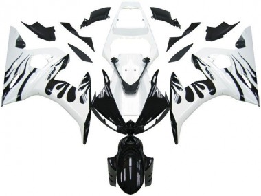 White Flame Black 03-05 YZF R6 Motorcycle Fairings