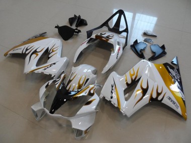 White Gold Black Flame 02-13 VFR800 Motorcycle Fairings