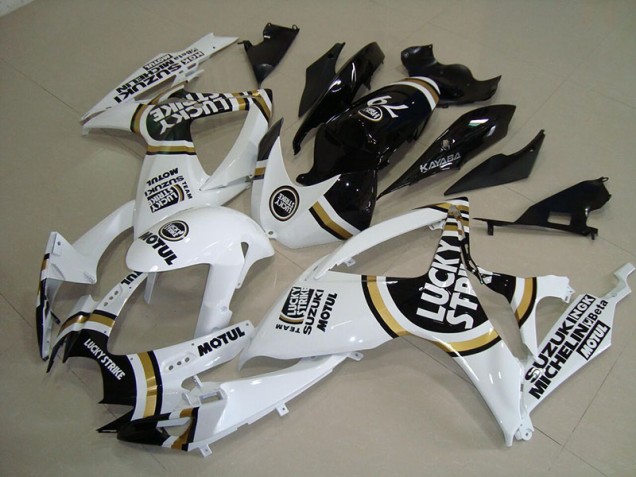 White Lucky Strike Black Motul 06-07 GSXR 750 Motorcycle Fairings White Lucky Strike Black Motul 06-07 GSXR 750 Motorcycle Fairings
