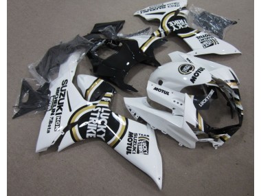 White Lucky Strike Black Motul 11-21 GSXR 600 Motorcycle Fairing