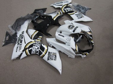 White Lucky Strike Black Motul 11-21 GSXR 750 Motorcycle Fairings