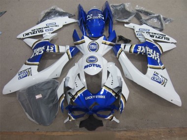 White Lucky Strike Blue Motul 08-10 GSXR 600 Motorcycle Fairings