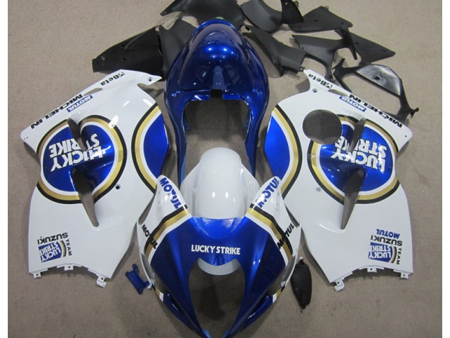 White Lucky Strike Blue Motul 96-07 GSXR 1300 Hayabusa Motorcycle Fairings White Lucky Strike Blue Motul 96-07 GSXR 1300 Hayabusa Motorcycle Fairings