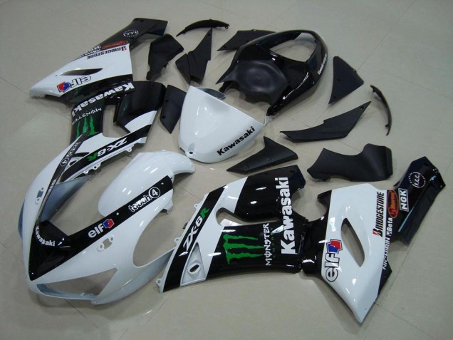 White Monster 05-06 ZX6R Motorcycle Fairings White Monster 05-06 ZX6R Motorcycle Fairings