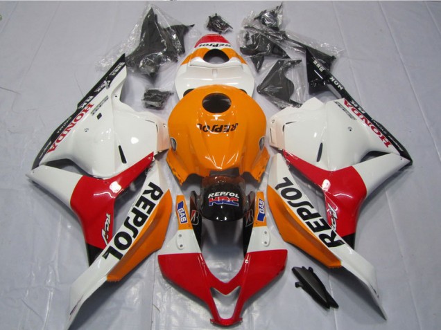 White Orange Black Repsol 09-12 CBR600RR Motorcycle Fairings White Orange Black Repsol 09-12 CBR600RR Motorcycle Fairings