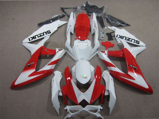 White Red 08-10 GSXR 600 Motorcycle Fairings White Red 08-10 GSXR 600 Motorcycle Fairings