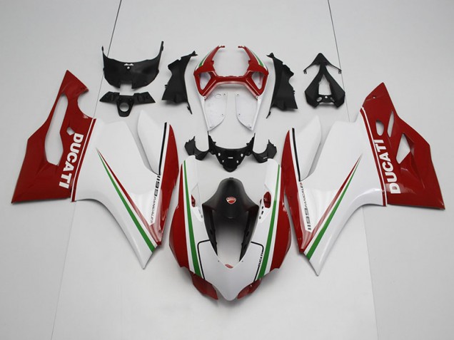 White Red 11-14 Ducati 1199 Motorcycle Fairing White Red 11-14 Ducati 1199 Motorcycle Fairing