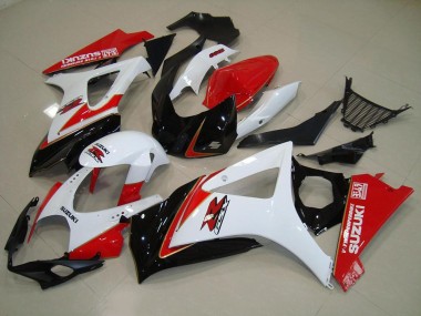 White Red Black 07-08 GSXR 1000 Motorcycle Fairings