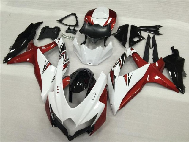 White Red Black 08-10 GSXR 600/750 Motorcycle Fairings White Red Black 08-10 GSXR 600/750 Motorcycle Fairings