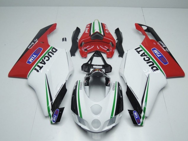 White Red Enel 05-06 Ducati 749 999 Motorcycle Fairings