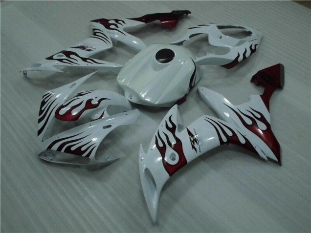 White Red Flame 04-06 YZF R1 Motorcycle Fairings