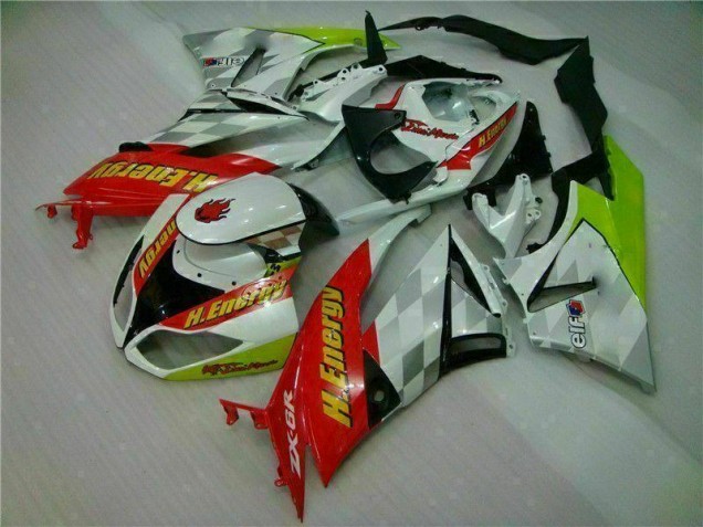 White Red H. Energy 09-12 ZX6R Motorcycle Fairings White Red H. Energy 09-12 ZX6R Motorcycle Fairings
