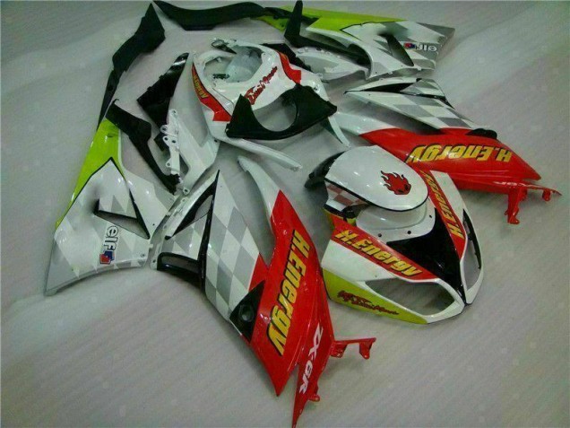 White Red H. Energy 09-12 ZX6R Motorcycle Fairings White Red H. Energy 09-12 ZX6R Motorcycle Fairings
