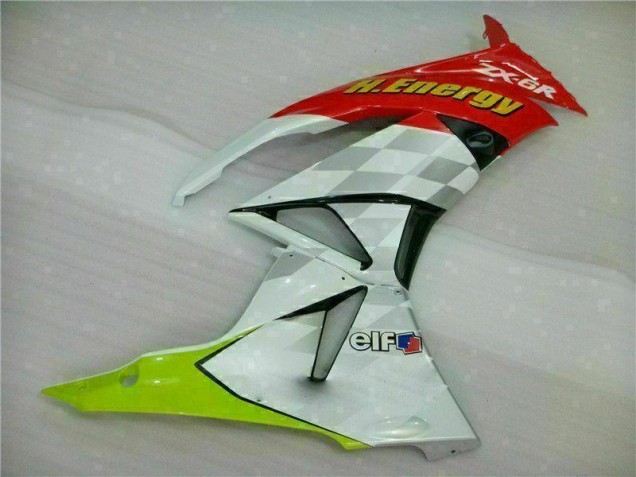 White Red H. Energy 09-12 ZX6R Motorcycle Fairings White Red H. Energy 09-12 ZX6R Motorcycle Fairings