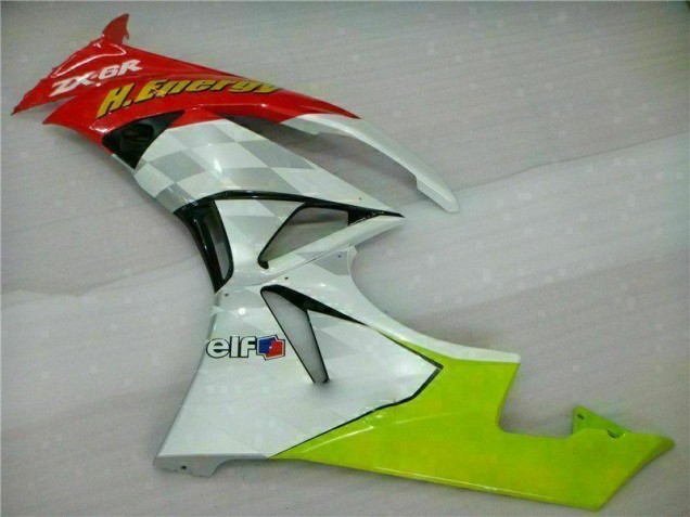 White Red H. Energy 09-12 ZX6R Motorcycle Fairings White Red H. Energy 09-12 ZX6R Motorcycle Fairings