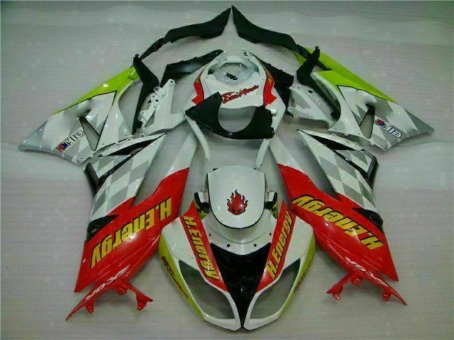 White Red H. Energy 09-12 ZX6R Motorcycle Fairings White Red H. Energy 09-12 ZX6R Motorcycle Fairings