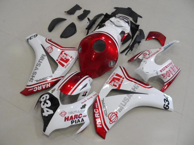White Red HARC Pro PIAA 634 08-11 CBR1000RR Motorcycle Fairing White Red HARC Pro PIAA 634 08-11 CBR1000RR Motorcycle Fairing