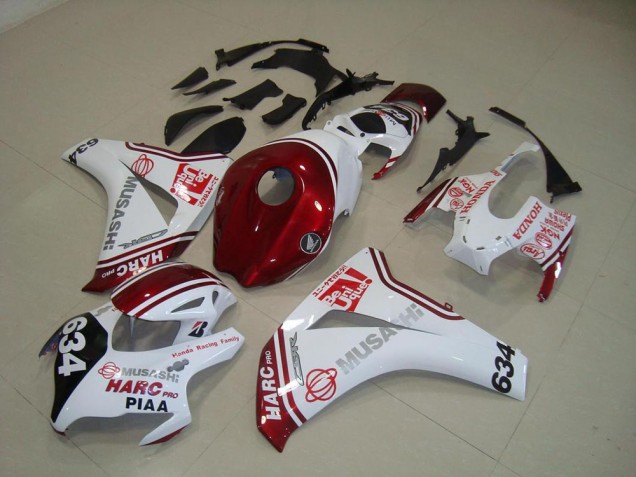 White Red HARC Pro PIAA 634 08-11 CBR1000RR Motorcycle Fairings White Red HARC Pro PIAA 634 08-11 CBR1000RR Motorcycle Fairings