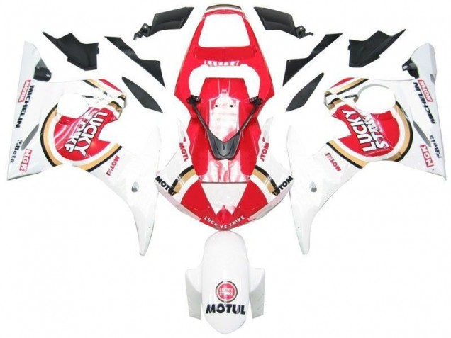 White Red Lucky Strike 03-05 YZF R6 Motorcycle Fairings White Red Lucky Strike 03-05 YZF R6 Motorcycle Fairings